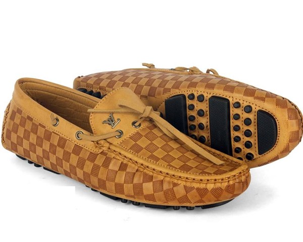 LOUIS VUITTON Chequered Design Camel color